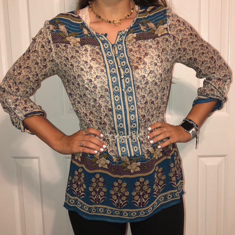 Lucky Brand Quarter Sleeve Blouse